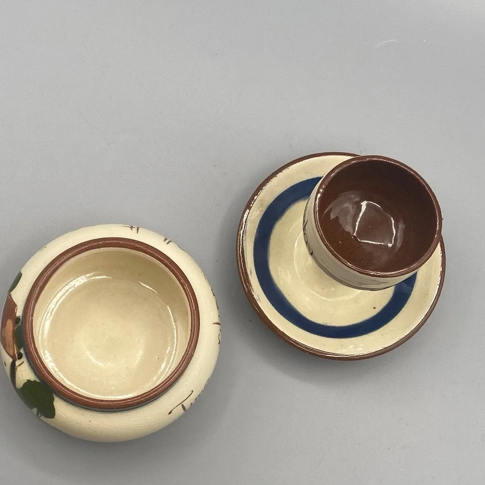 Watcombe Torquay Pottery England Motto Ware Egg Cup Base plus‎ Small Open Bowl